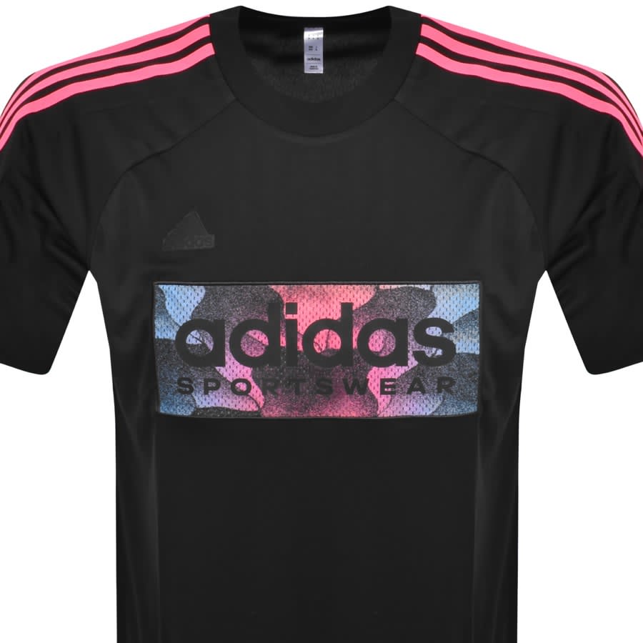 Pink and black adidas shirt hot sale